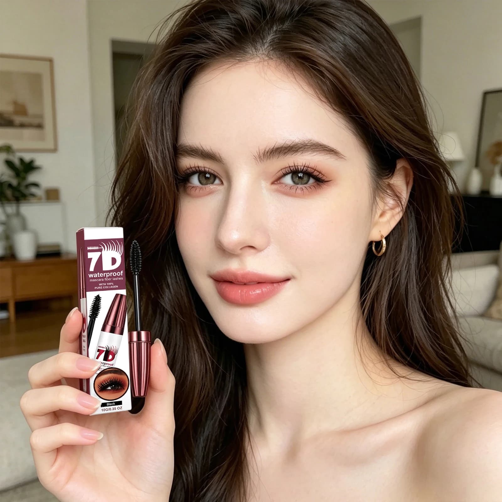 New Fiber Mascara Cream Quick Dry Long Eyelash Without Smudging Long Lasting Styling Naturally Waterproof Mascara For Woman 10g