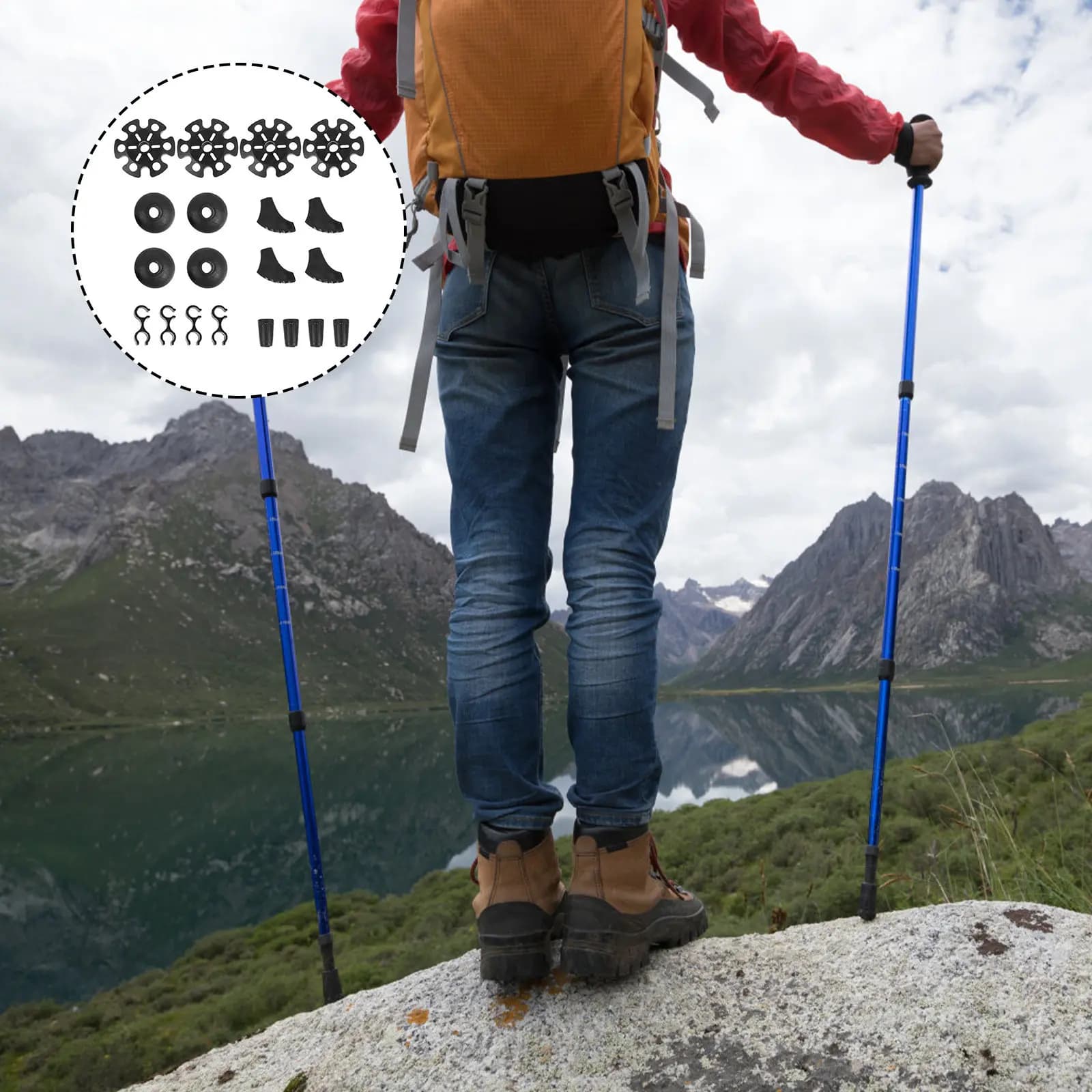 20 Pezzi Punte per Bastoni da Trekking, Accessori Premium in Plastica, Cestelli per Fango e Neve, Ricambi per Bastoni da Escursionismo e Camminata, per Esterni