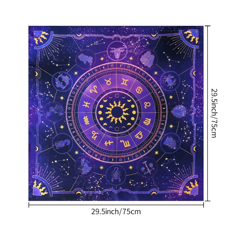 VIKAMA Zodiac Starry Sky Tarot Altar Cloth Astrology Oracle Card Mat Mystic Witchcraft Home Decor