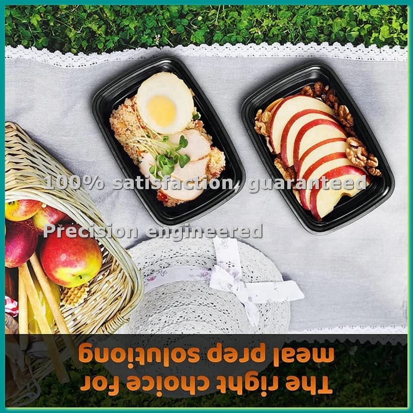 Confezione da 50 Contenitori per Preparazione Pasti da 1000ml, Scatole Bento per Frutta con Coperchi, Contenitori Portatili per Alimenti - AC17