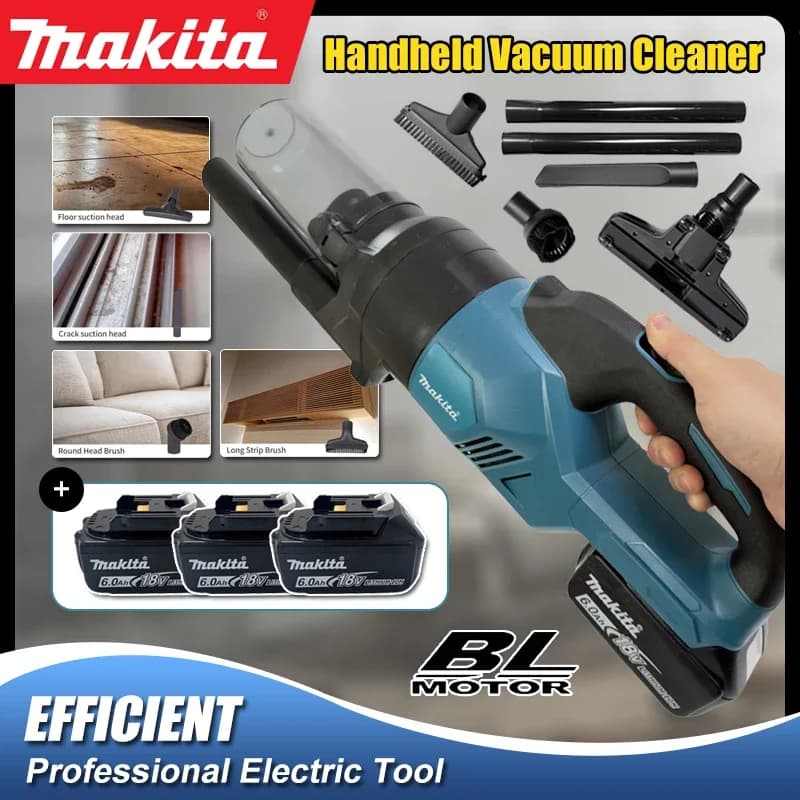 Makita Cordless Handheld Vacuum Cleaner for Home and Car Ideal for Hardwood and Carpet Floors For 18V Battery