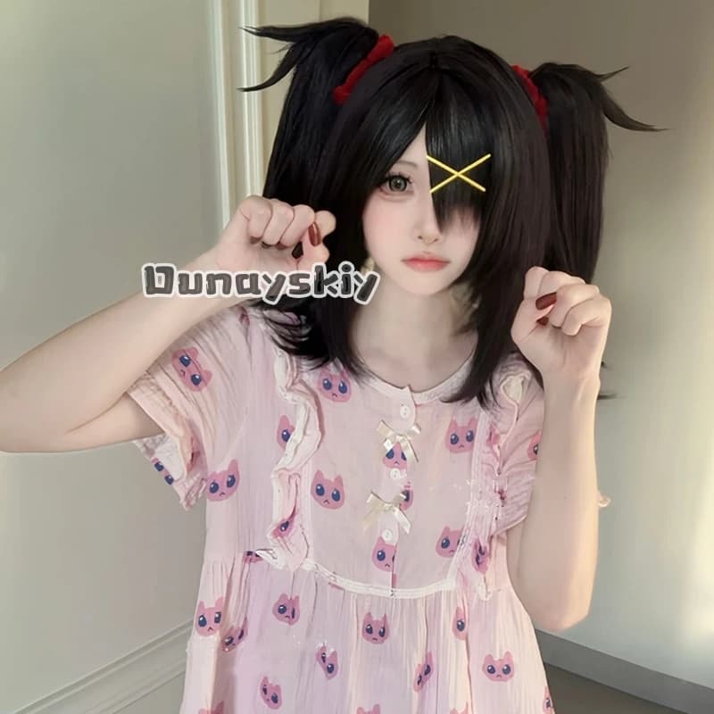 Set Pigiama Cosplay Needy Girl Rain Angel Pink Cat A P jiri kei con T-shirt e Pantaloni per Festa di Halloween