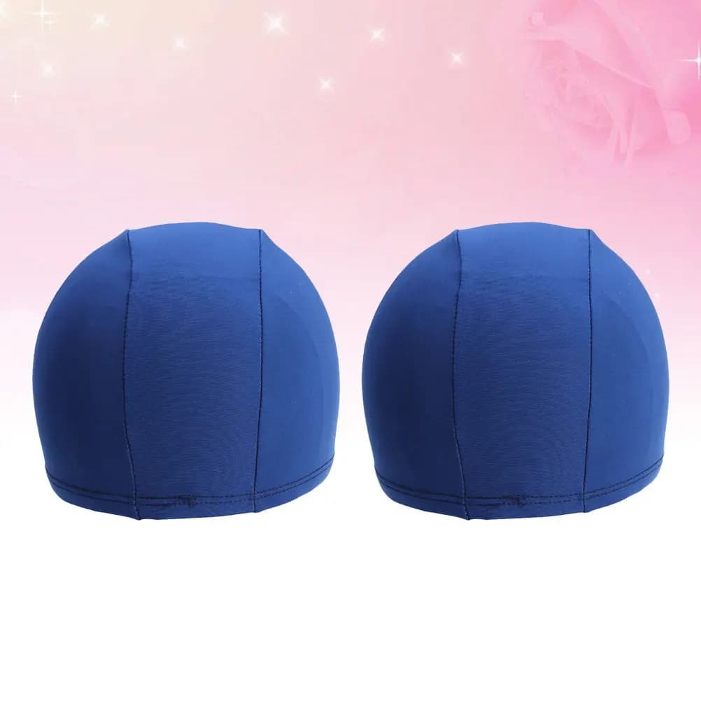 2Pcs Swim Cap for Adults Polyester Elastic Quick Dry Uv Protection Hair Ear Coverage Secure Fit Long Hair Friendly Unisex