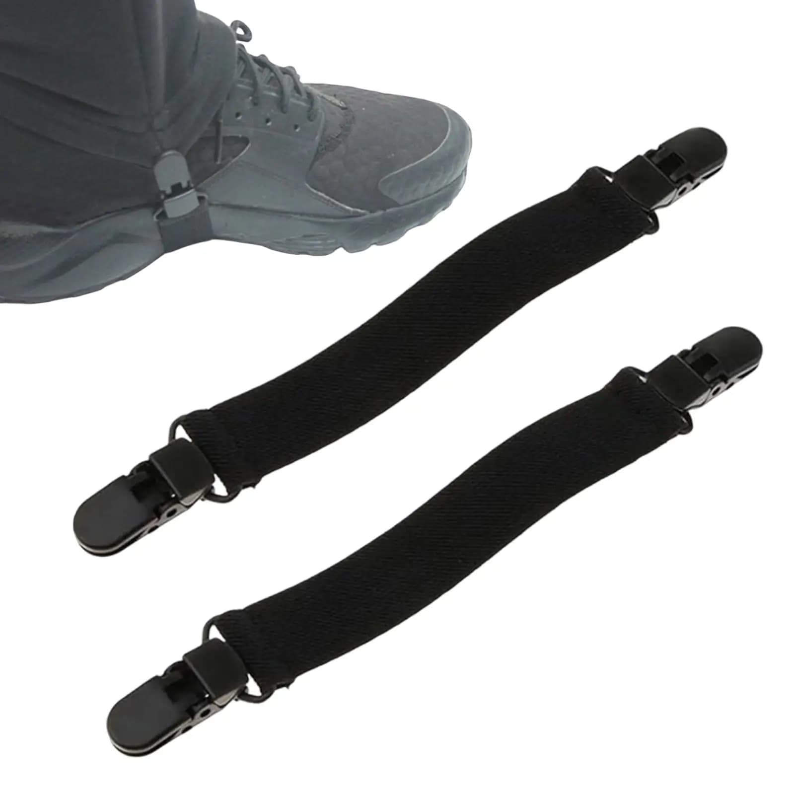 Cinghie per pantaloni da motociclista da 2 pezzi Cinghie elastiche per pantaloni per rimboccare i pantaloni No Bulk sotto gli stivali per lavori di guida in moto e moda
