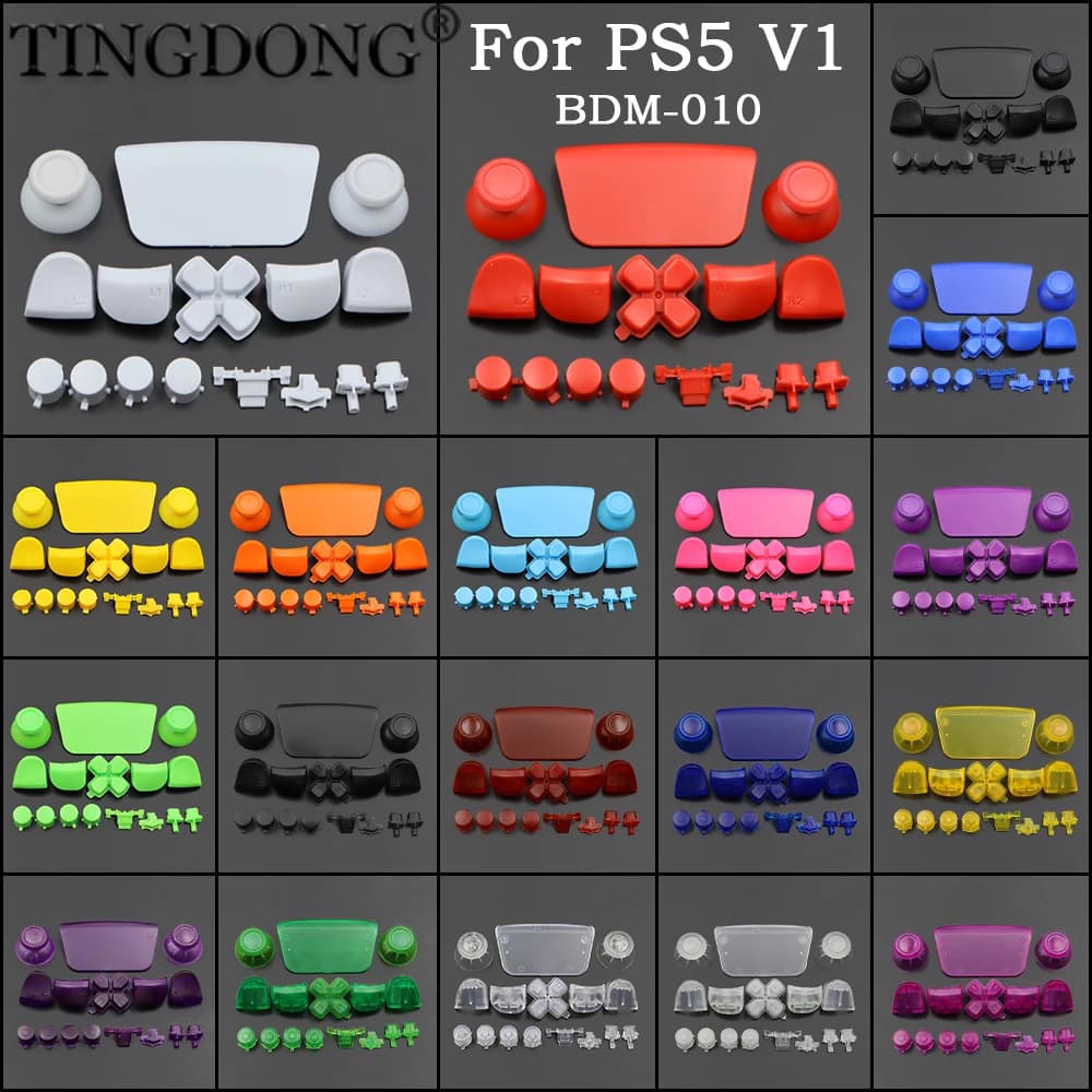 Per PS5 V1 BDM-010 Kit mod di riparazione controller L1 R1 L2 R2 Pulsanti + D-pad + Tappo levetta Accessori di ricambio