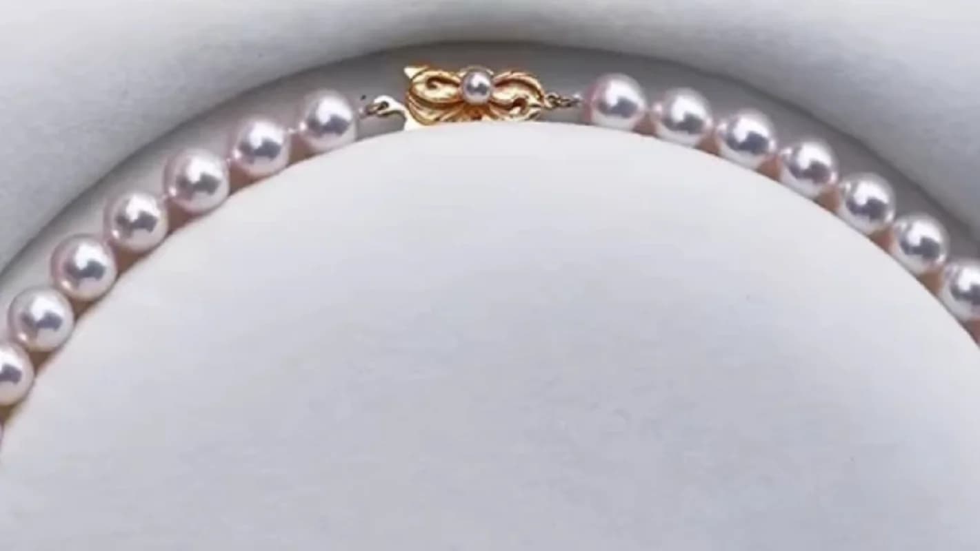 Nuovo Prodotto/Collana di Perle Bianche Giapponesi Naturali AAAA 8-9mm in Argento 925/40cm * 45cm