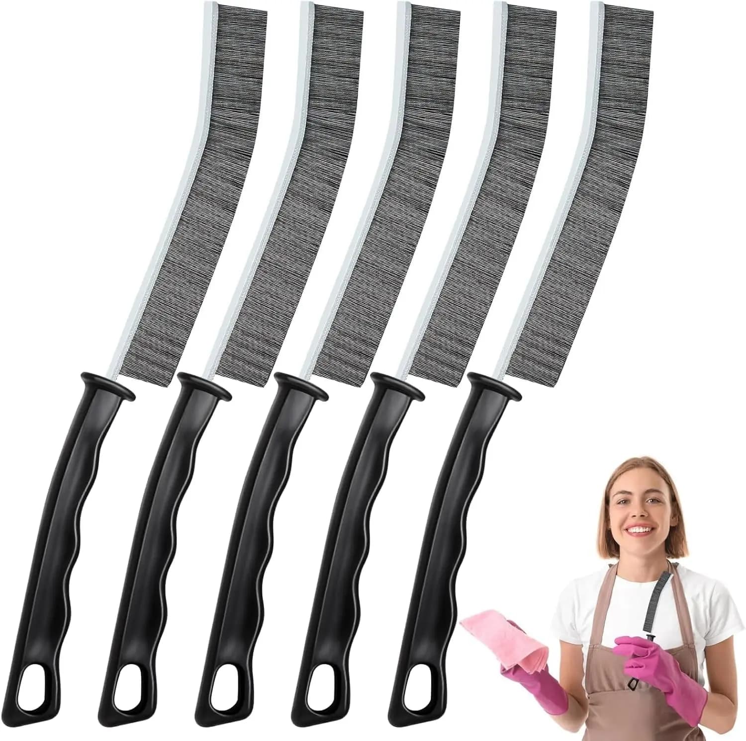 5 Pcs Hard Bristle Crevice Cleaning Brush, Multifunctional Gap Scrub Brush for Home, Kitchen, Bathroom, Window, Faucets, Toilet