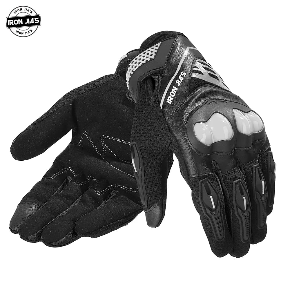 IRON JIA’S Guanti da moto estivi, Guanti moto da equitazione traspirante maglia, Guanti Motocross Regolabili con Ingranaggi Protettivi Durevoli