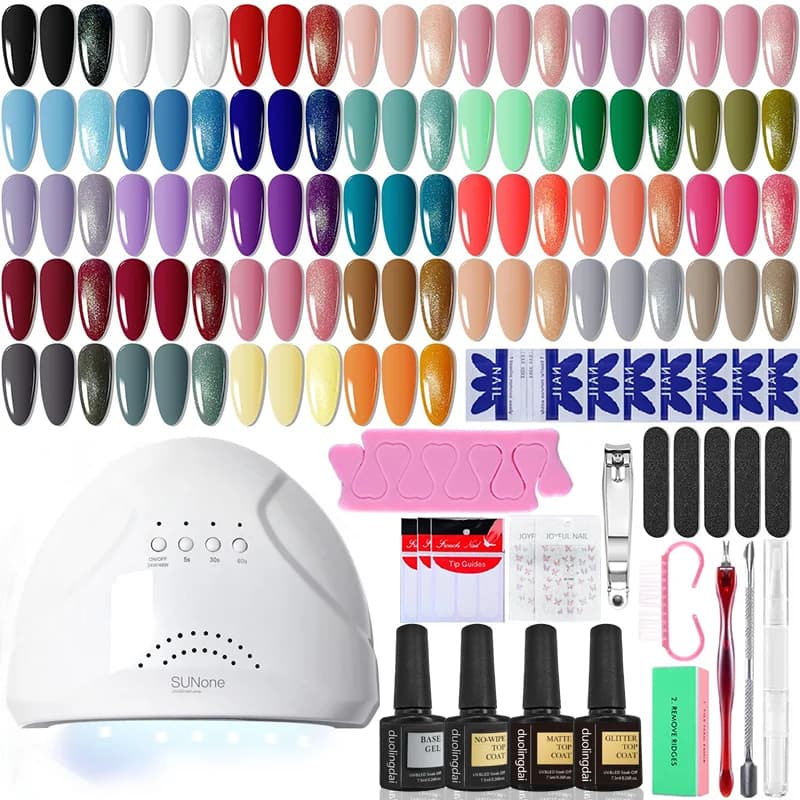 Kit nail polish gel with nail lamp Nail gel nail polish for manicure Set artistic manicure for home for all seasons Nail art salon for women