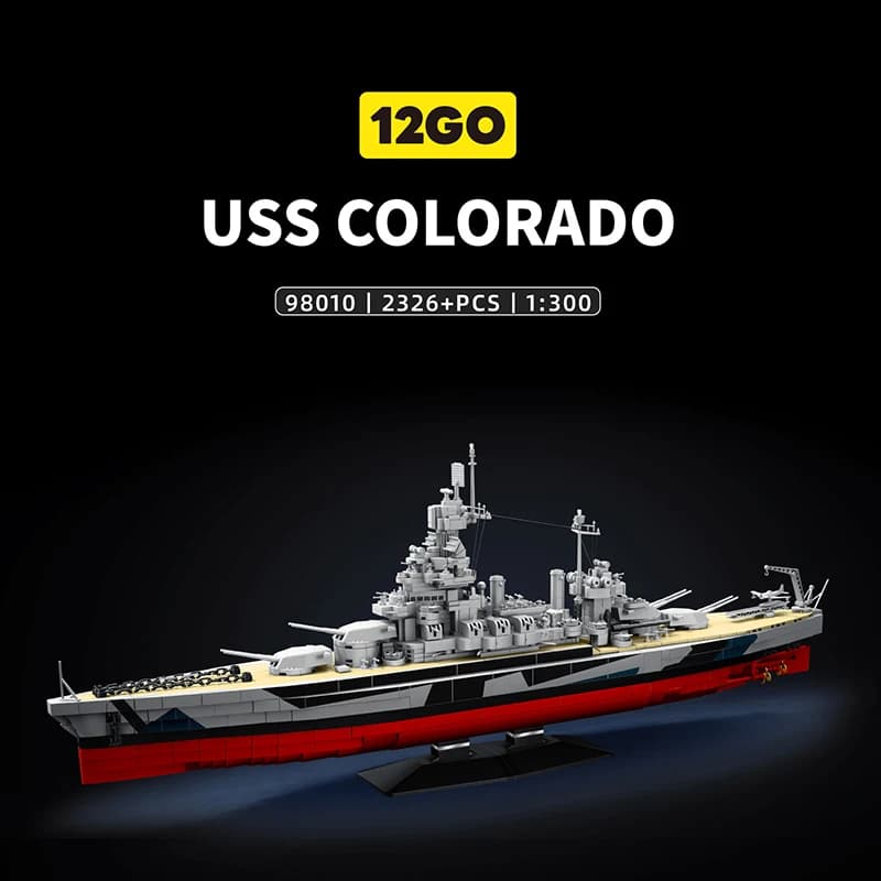 2326 Pezzi, MOC USS Colorado Battleship, Blocchi da Costruzione Fai-da-Te in Scala 1:30, Regalo per Collezionisti Militari