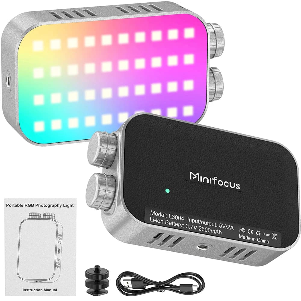 Pocket Tofu RGB Fill Light Portable LED Light Video Retro Panel For Camera Smartphone for GoPro Laptop Selfie Adjustable RGB Lam