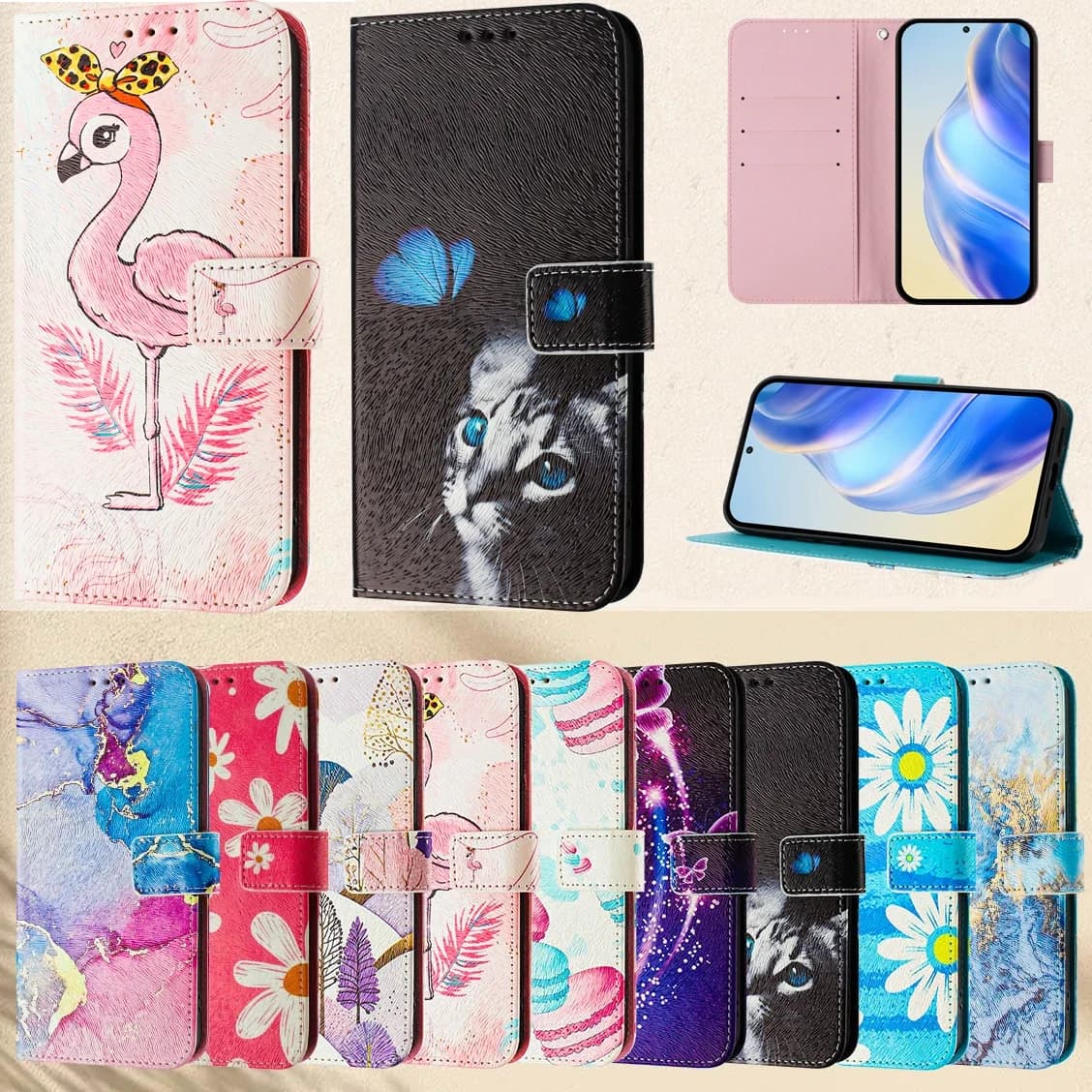 Portafoglio Flip magnetico con slot per schede Custodia in pelle con cavalletto per XiaoMi Poco X7 Pro X6 X5 X4 X3 NFC GT 4G 5G