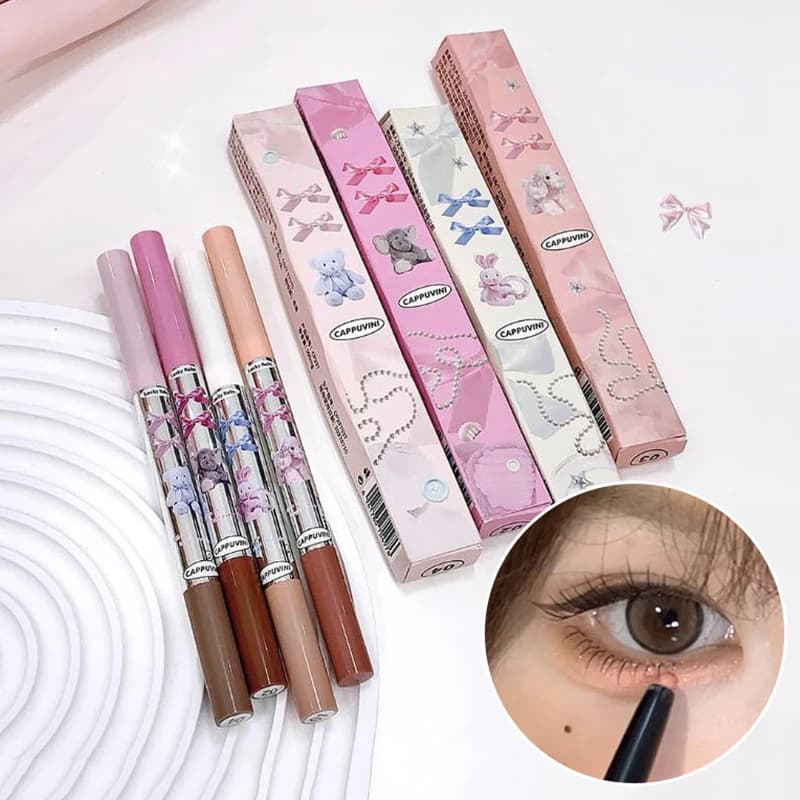 Cappuvini Double-Ended Silkworm Pencil – Soft-Tip Highlighter For Eyes And Under-Eye Brightening