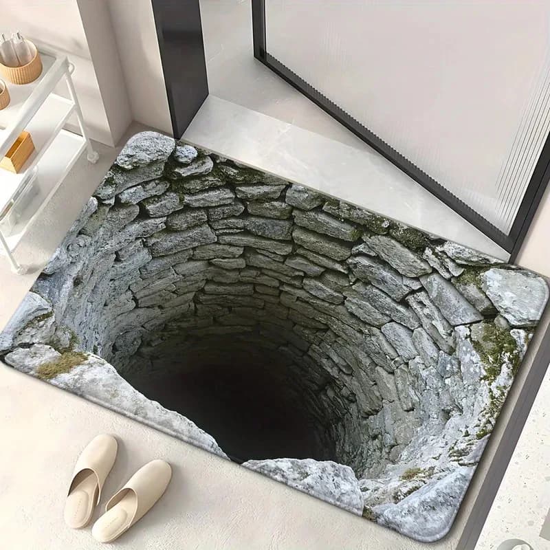 3D Illusion Endless Abyss Non-slip Mat Washing Machine For Bathroom Bedroom Camping Yoga Durable Mat