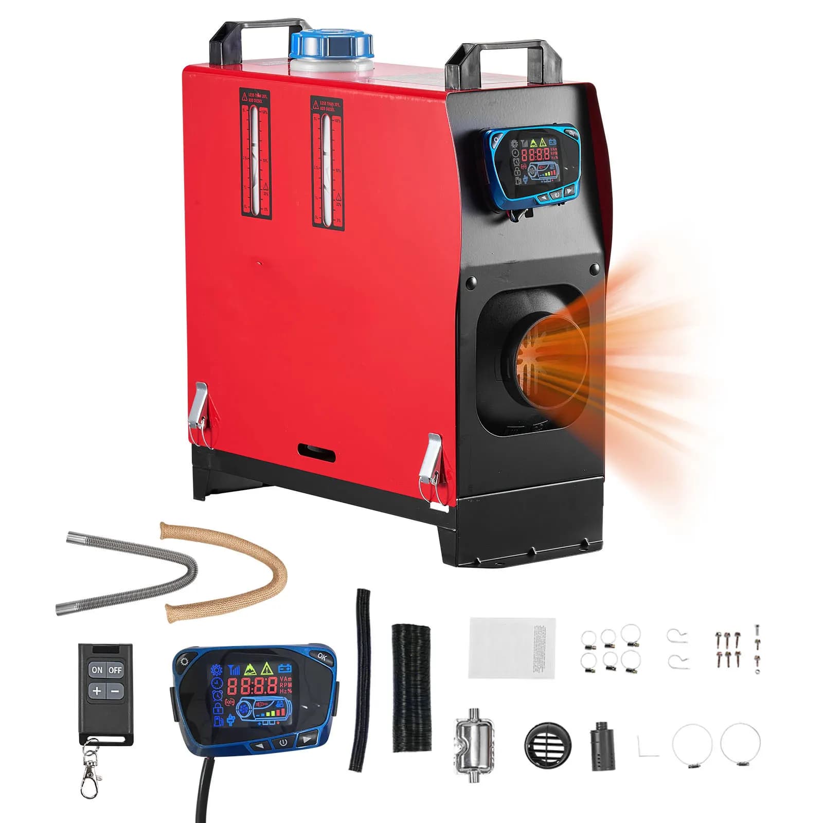 SucceBuy Riscaldatore ad aria diesel da 8KW DC12-24V Riscaldatore da parcheggio diesel con telecomando, funzione di preriscaldamento, per camper, camion, camper