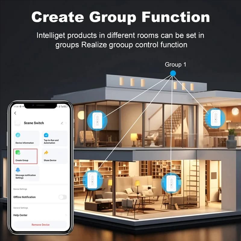 B50C Nuovo Tuya Zigbee Smart Wireless 12 Scena Interruttore Pulsante Controller Smart Home Automation Scenario Per Tuya Dispositivo