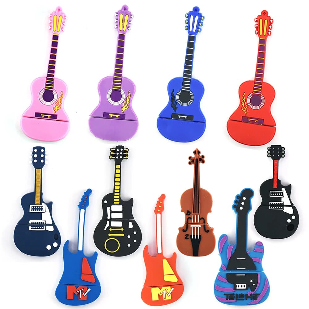 Violino cartoon 4GB 8GB 16GB U disk 32GB usb flash drive 64GB chitarra music128GB memory stick ad alta velocità pendrive portachiavi gratuito