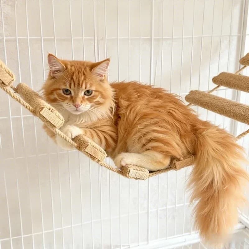 Mensole da arrampicata per gatti, montate a parete, con cuccia e corda per grattare, per unghie di gatto, arredo per gatti, albero per gatti