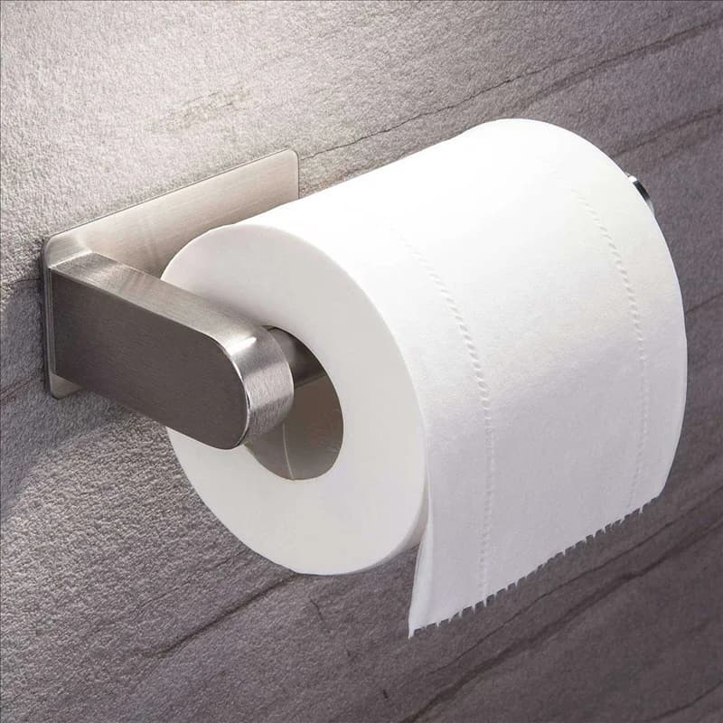 A89X 5X Porta carta igienica autoadesivo-Porta carta igienica da bagno senza foratura in acciaio inossidabile spazzolato