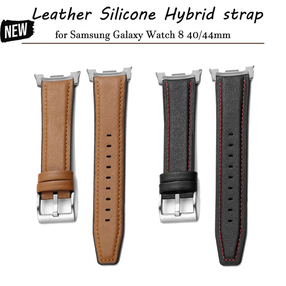 Cinturino in pelle per Samsung Galaxy Watch 8 40 44mm /8 Classic 46mm Sport Band per Galaxy Ultra 2025/7 47mm Bracciale stile business