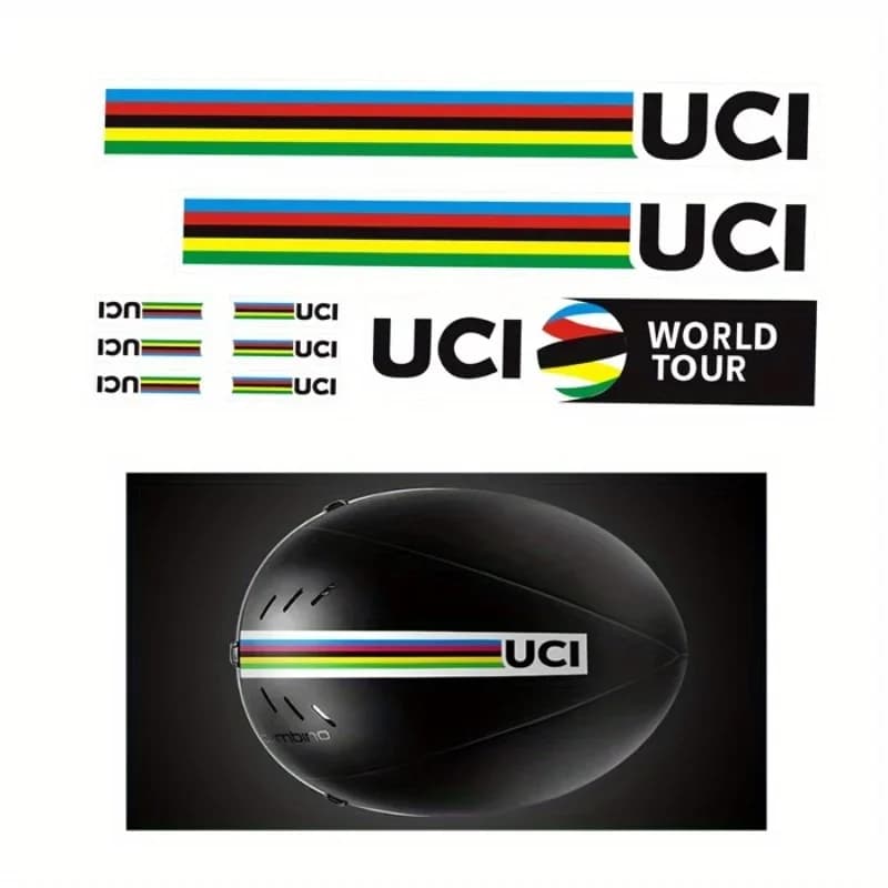 9 adesivi arcobaleno Tour de France, decalcomanie in vinile a strisce da campione per bici, auto, casco, valvola