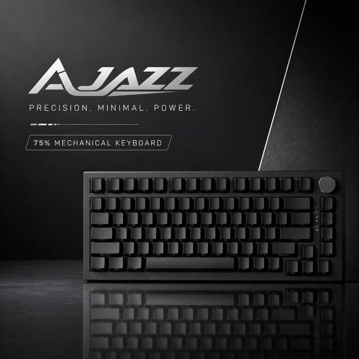 Ajazz AK820 Wired Gaming Mechanical Keyboard Side Engraved Keycap Adjustment Knob Computer Office Mechanical Keyboard DIY