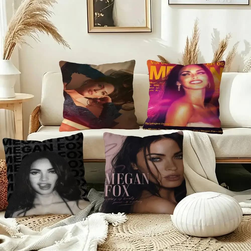 Actress M-Megan Fox Cushion Cover Car Throw Pillow Case For Sofa Car Christmas Gift 40x40cm 45x45cm
