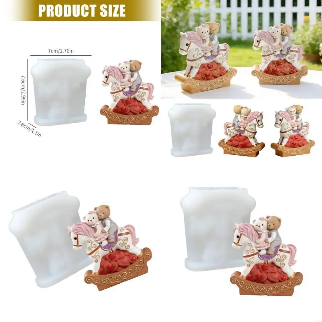 Stampo a forma orso in silicone alimentare 91AF, perfetto per preparare dessert e sapone fatto a mano, strumento creativo per