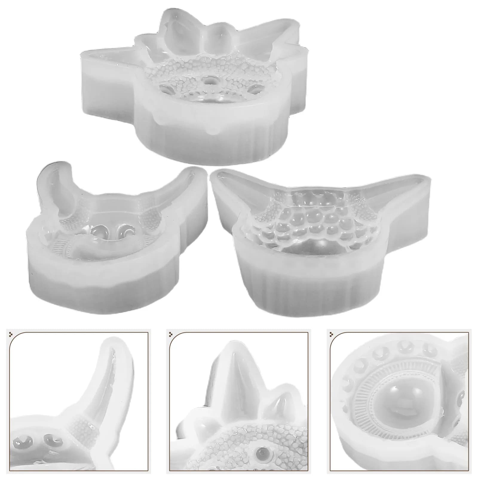 Set di 3 Stampi in Silicone a Forma di Occhio del Diavolo, Stampi Unici per Resina Epossidica, Strumenti per Creazione di Gioielli Fai-da-Te, Trasparenti e Resistenti al Calore