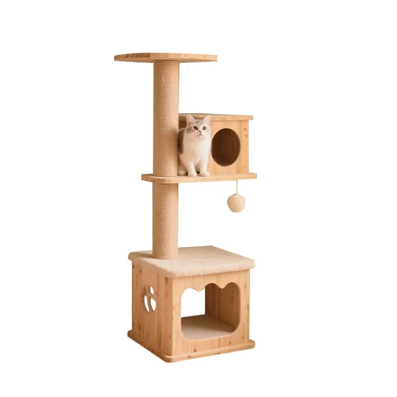 wholesale canvas cat tree hemp rope jumping platform toy