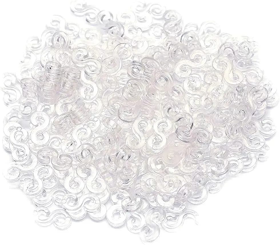 300Pcs S clip clip per elastici connettori in plastica ricariche clip per telaio per bracciale per braccialetti con telaio Kit di ricarica per elastici