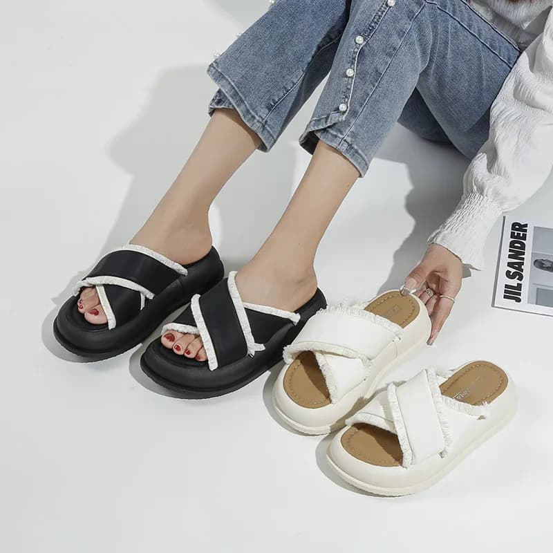 Sandali Estivi da Donna alla Moda, Antiscivolo, Comodi, con Suola Morbida, Ciabatte a Fascia Singola per Interni ed Esterni, Casual