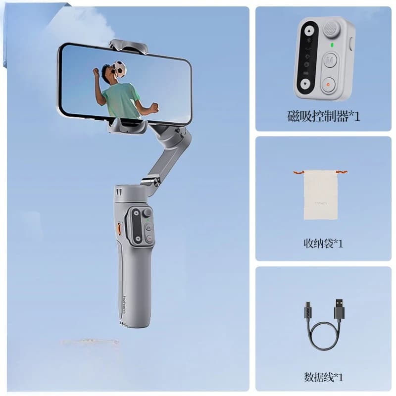 Stabilizzatore per telefono cellulare Gimbal Selfie Stick anti-vibrazione a 3 assi Tracciamento automatico del viso Treppiede per streaming live