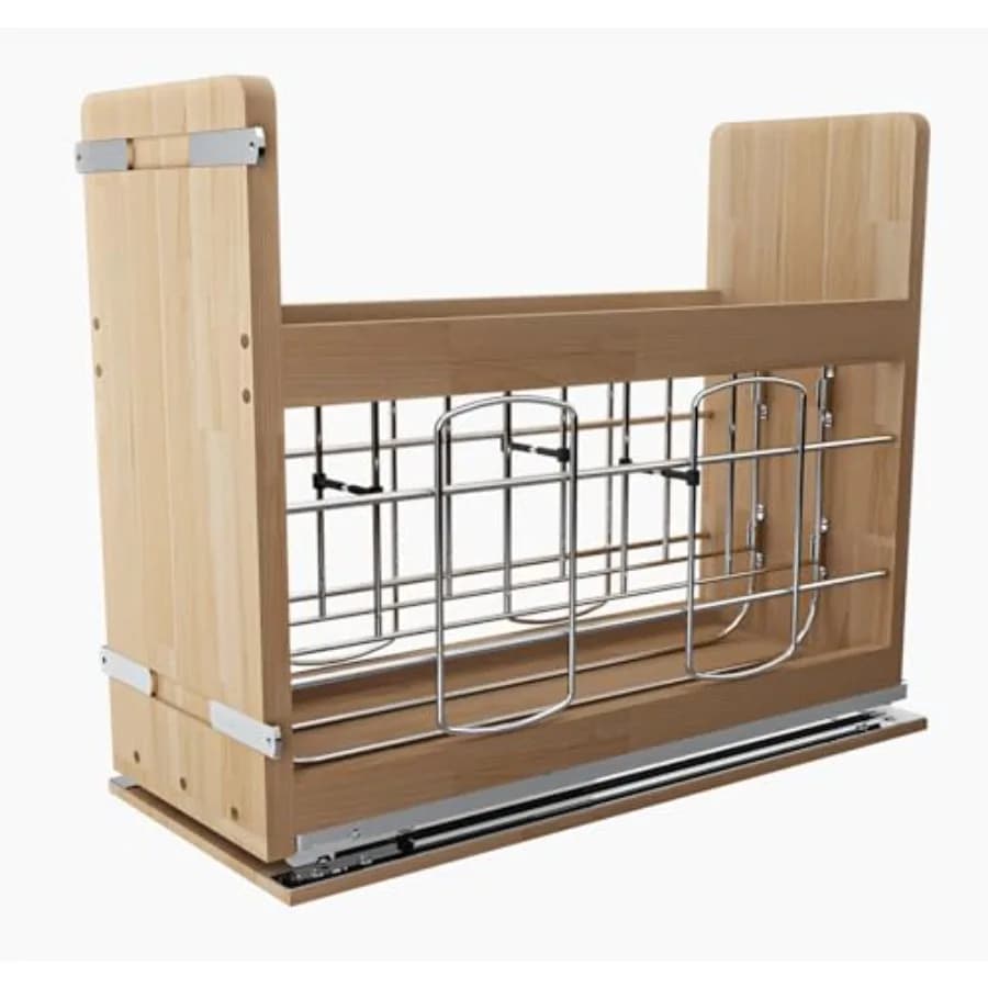 Organizzatore Estraibile per Armadietto 5 * 22 Pollici, Ripiano Estraibile in Legno per Utensili da Forno, per Armadietti da Cucina, Resistente