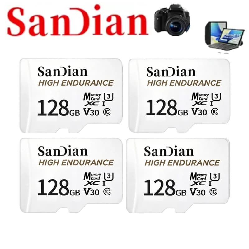 Scheda di memoria micro TF SD ad alta resistenza V30 U3 C10 professionale per dash cam o monitoraggio domestico 32GB 64GB 128GB