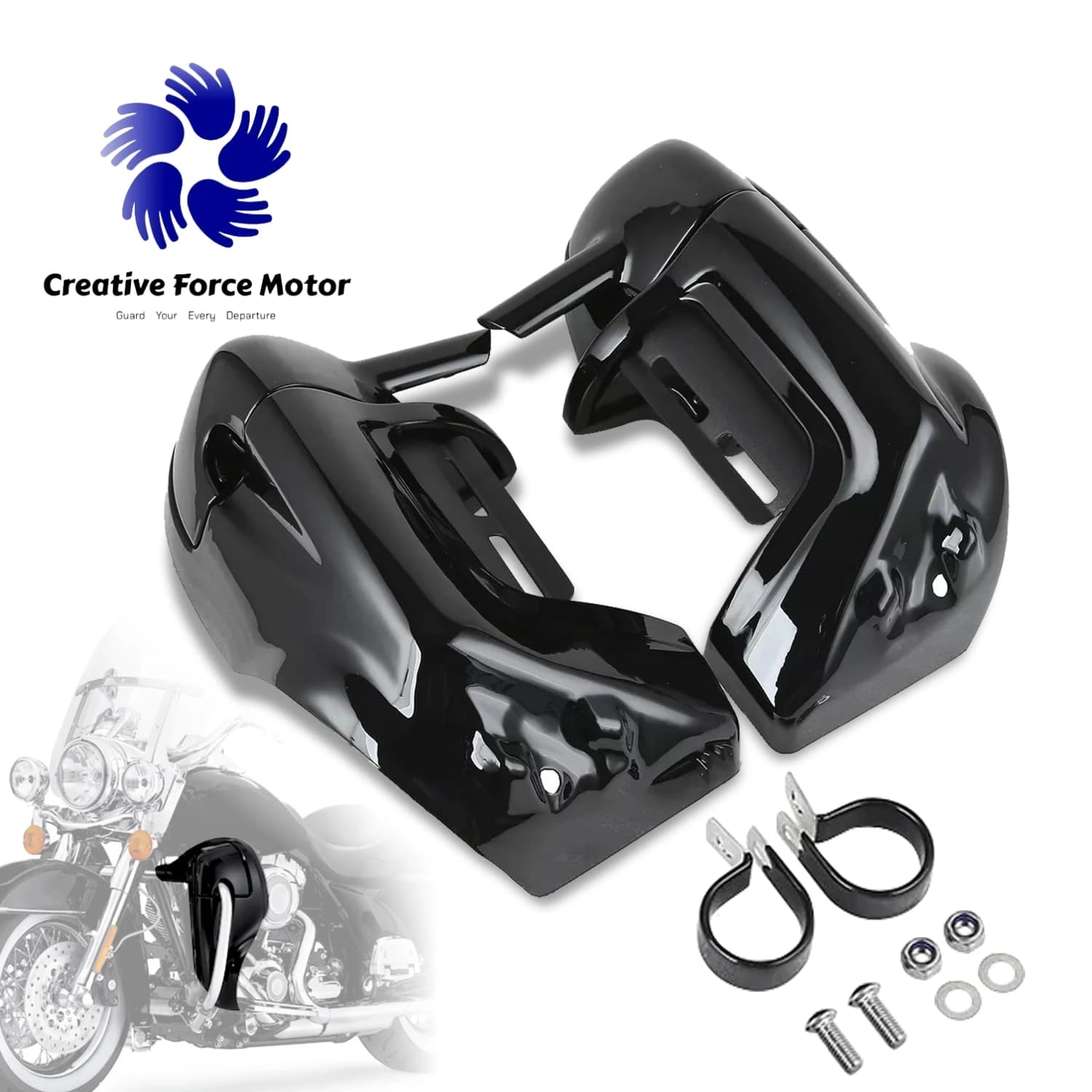 1993-2013 ABS Inferiore Ventilato Gamba Carene Moto Vivido Nero Scaldamani Guanti Box Per Harley Touring Electra Glide Road King Street Glide Ultra-Classic FLT FLTR FLHT FLHTCU FLHRC, accessori moto