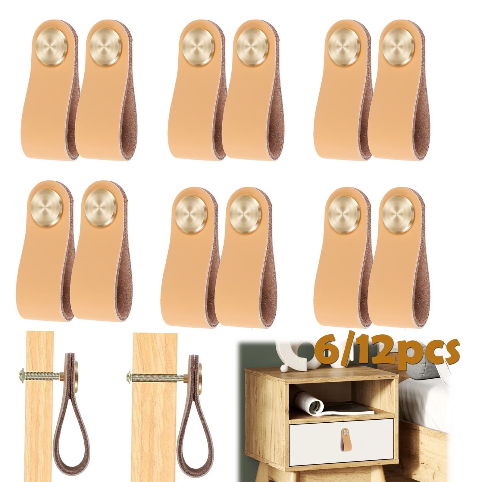 12/6 pezzi maniglie per cassetti in pelle maniglie in pelle pomelli per armadi maniglie decorative per armadi guardaroba per cassetti per armadietti da cucina pipistrello