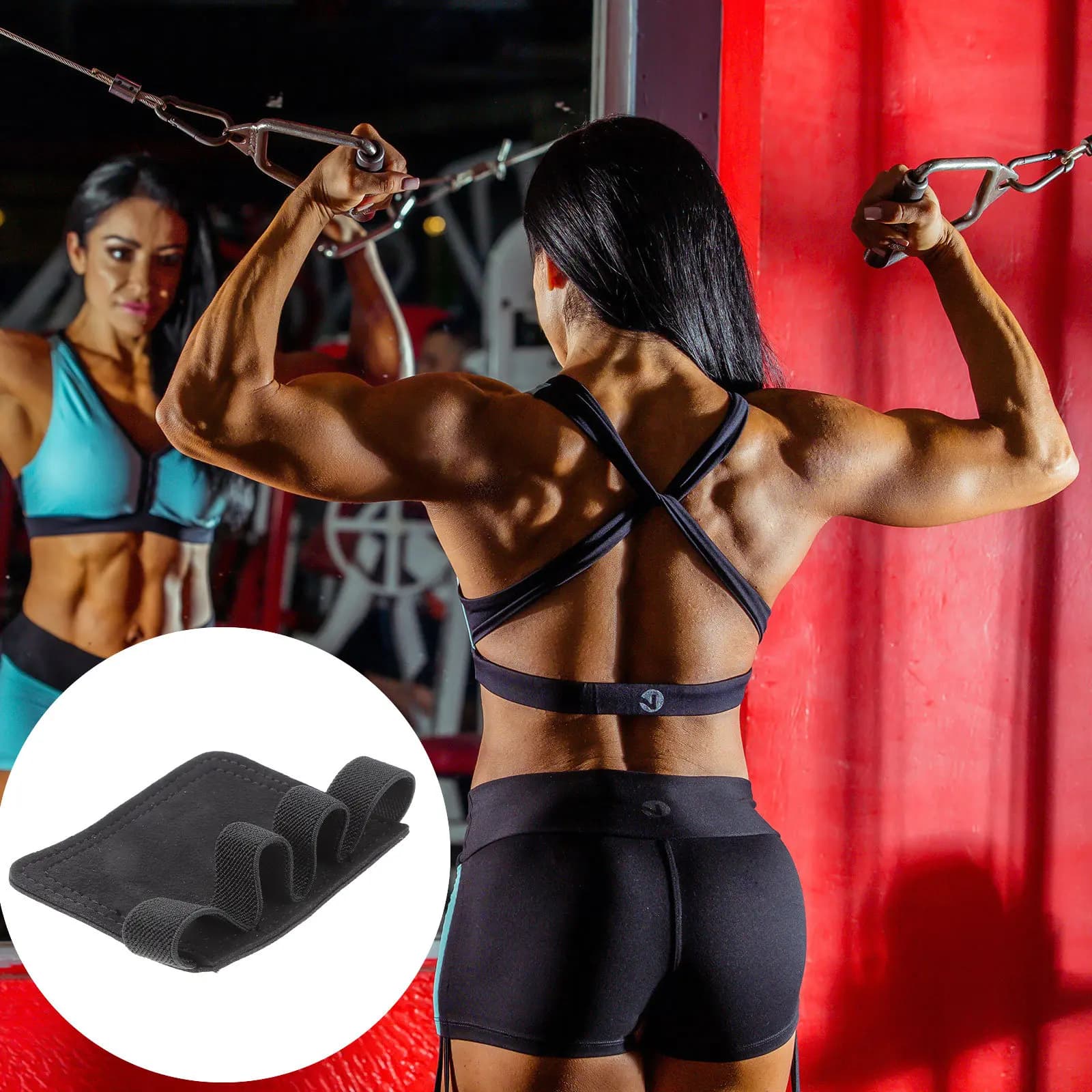 Guanti da Allenamento Mezze Dita Antiscivolo Protezione Mani per Fitness, Sollevamento Pesi e Allenamento con Manubri