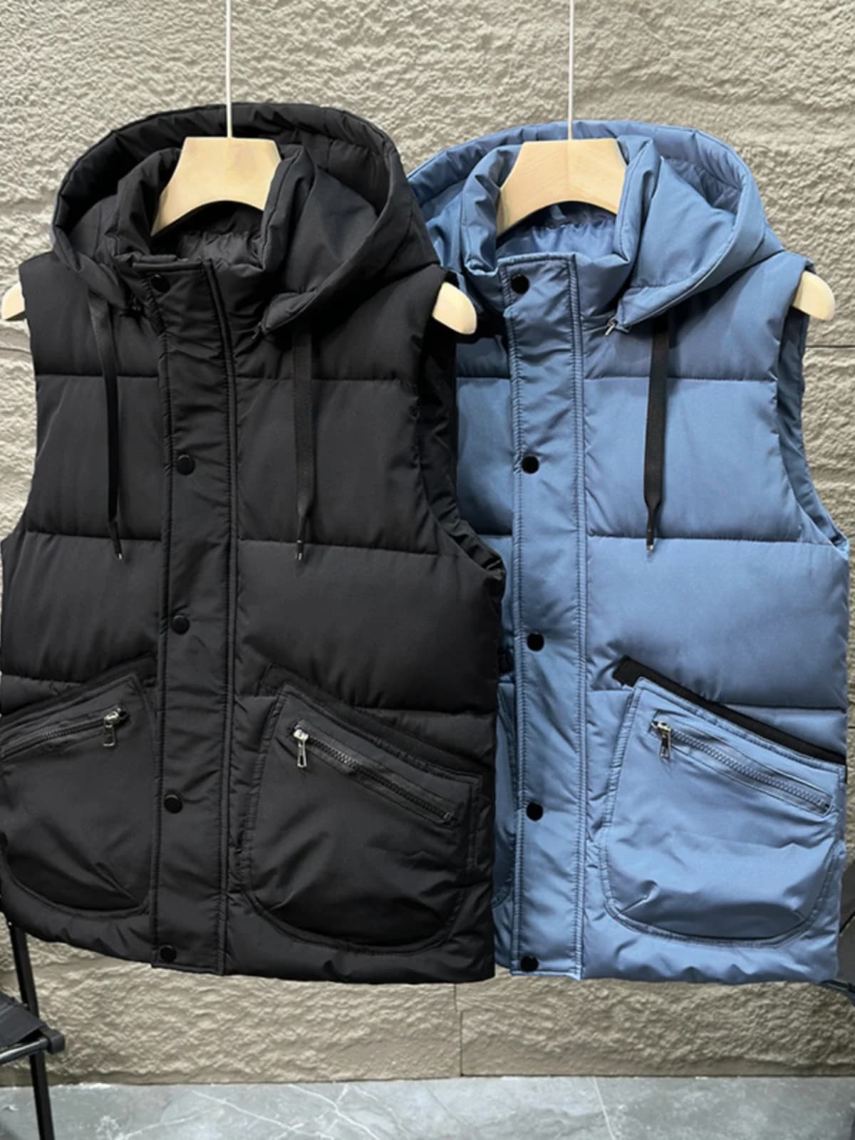 Men's Short down Cotton Vest 2024 New Autumn Winter Outerwear Shoulder Pad Korean Style Slim Fit Sleeveless Jacket
