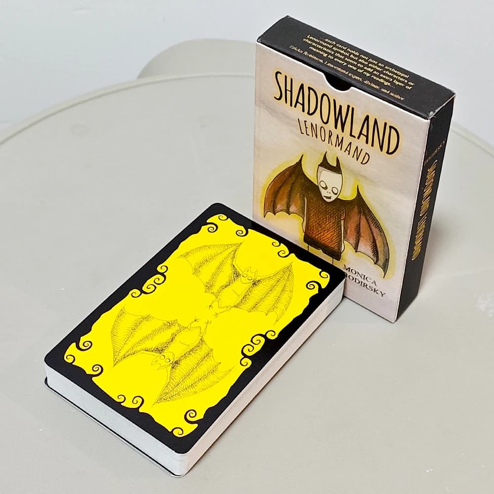 Shadowland Lenormand: 9*6 cm, un viaggio di 36 carte nell'ombra e nella luce | Mazzo di Carte Gotico Unico con Effetto Inchiostro e Acquerello, Doppio Rilievo