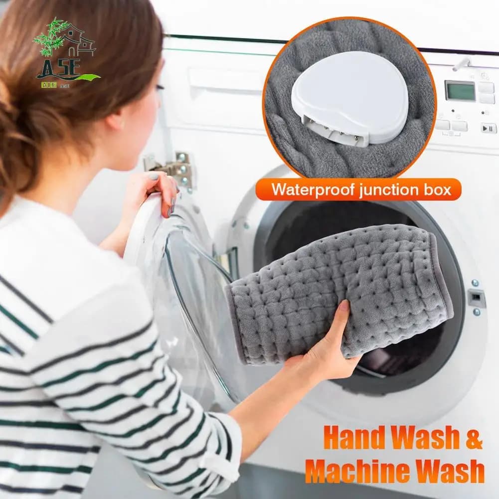A05E-60X30cm Tappetino riscaldante elettrico Coperta riscaldata Lancio elettrico 3 Temporizzazione 10 livelli Temperatura costante Impacco caldo Spina UE