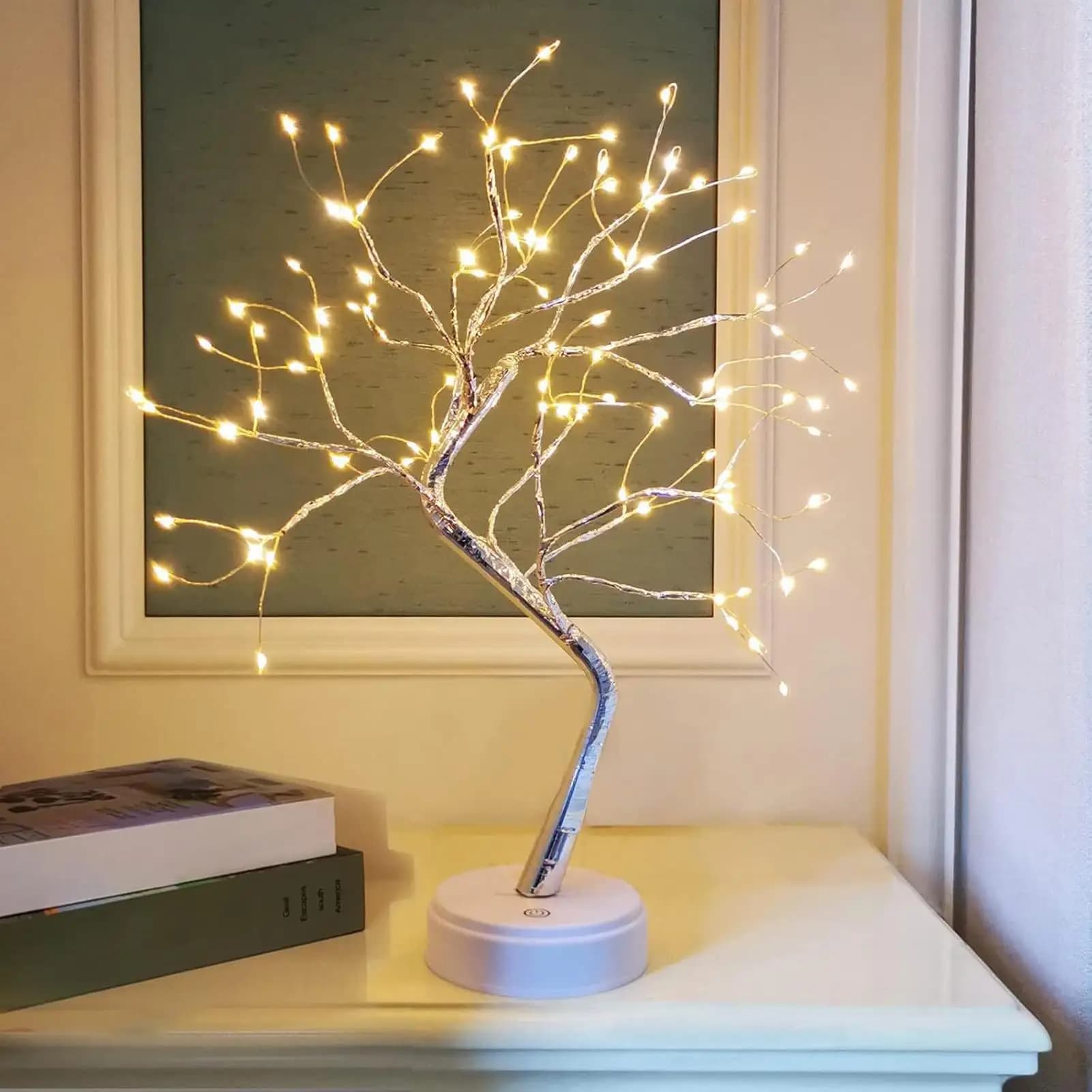 Lampada per albero di luce fata 20 pollici 108 LED multi-modale flessibile fai da te scintillio albero bonsai fata luce per studio appartamento ufficio domestico
