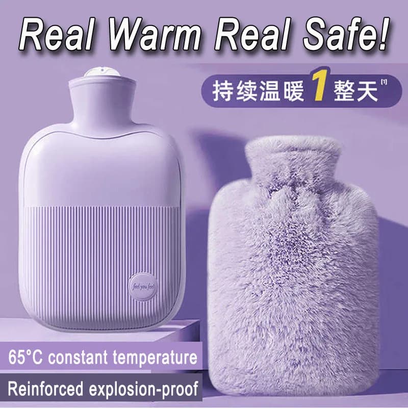 1/2PCS1000ML Scaldamani morbido Borsa di acqua calda Bottiglie Scaldapiedi lavabile rimovibile con copertura in tessuto Ragazza a prova di esplosione Inverno