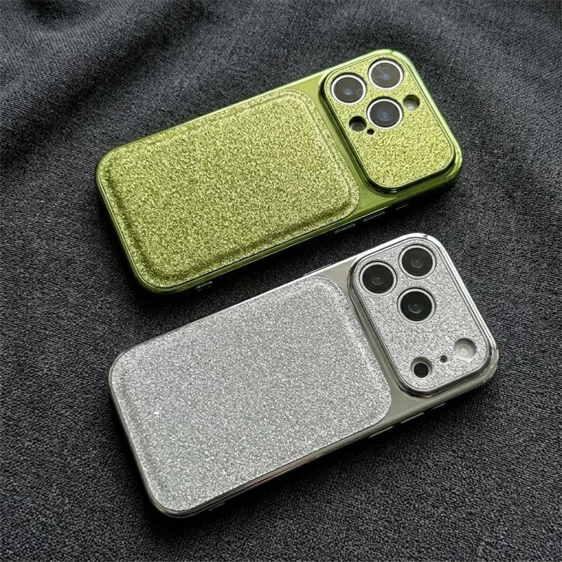 Luxury Glitter Sand Phone Case For iPhone 17 16 15 14 13 Pro Max Electroplated Silicone Frame Lens Protector Shockproof Cover