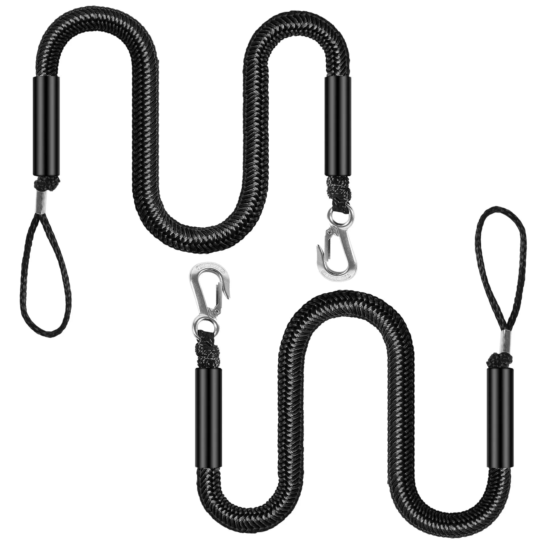 Per Kayak, Canoa, Moto d'Acqua, Pontone - Corda Elastica Regolabile da 1/2 Pezzo, Corda Ammortizzante con Ganci in Acciaio Inox per Uso Marino