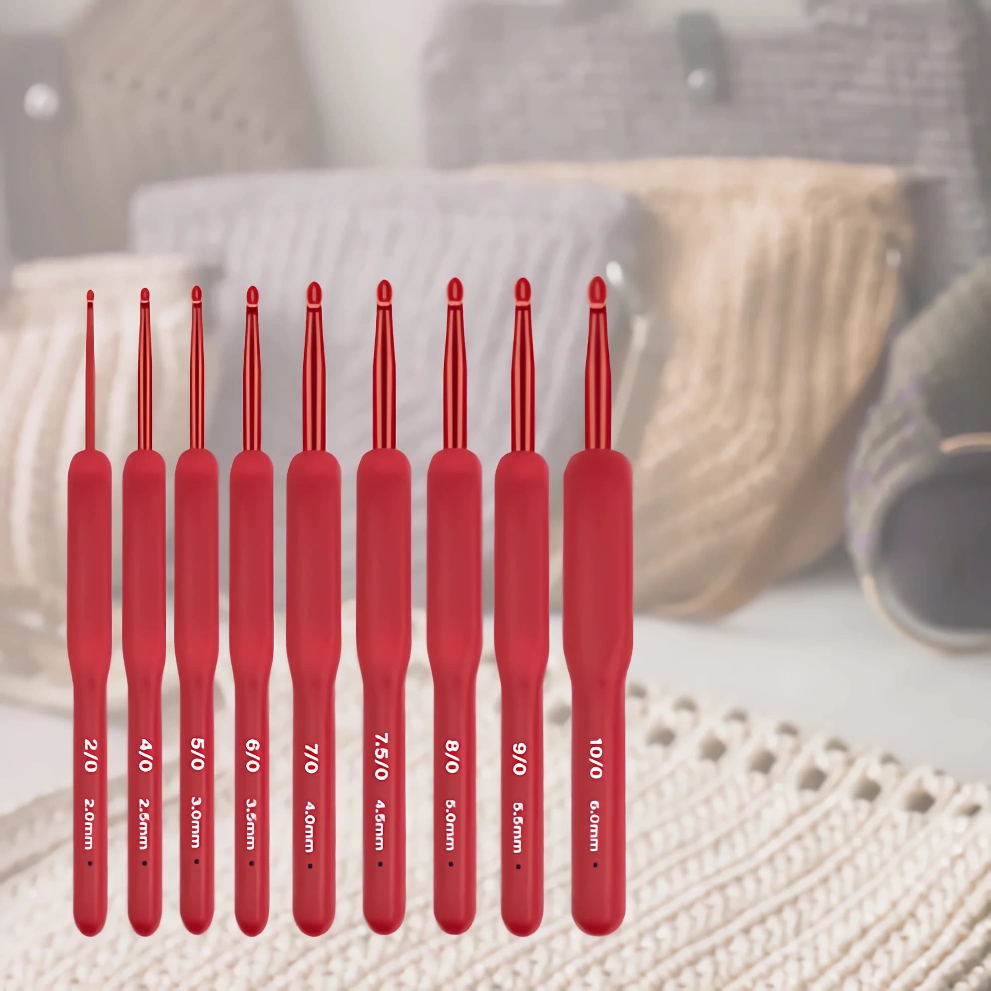 Ago per uncinetto Manico in silicone Set di aghi per uncinetto in alluminio Uncinetti ergonomici per mani artrite Regalo all'uncinetto