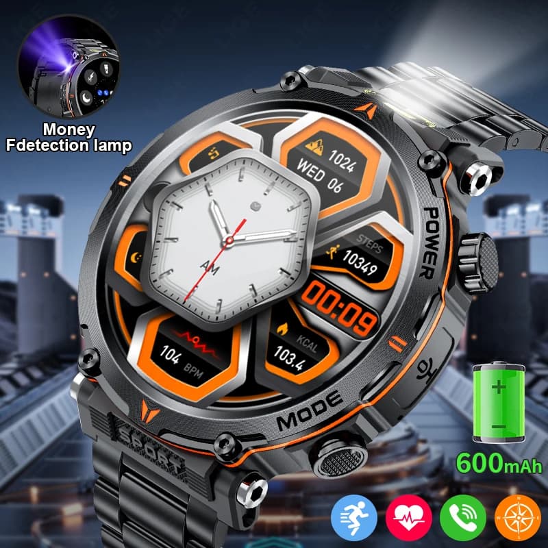 LIGE 2025 Military Smartwatch Men IP68 Call Bluetooth Sport Air Open Fitness Track 600Mah HAS CONDECT Smartwatch Light For Android IOS