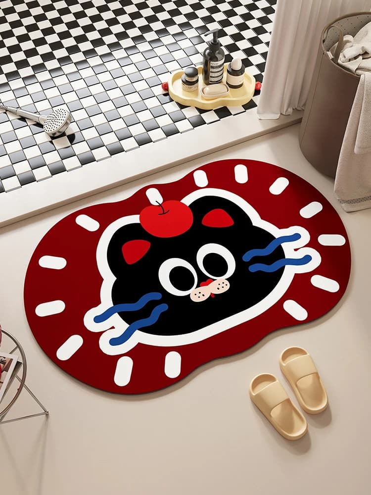 Cartoon Batoom Mat Batoom Silicone Dendroid Tappeto Toilet Ingresso Qui Dry Assorbente Tappetino antiscivolo Tappetino anti-caduta