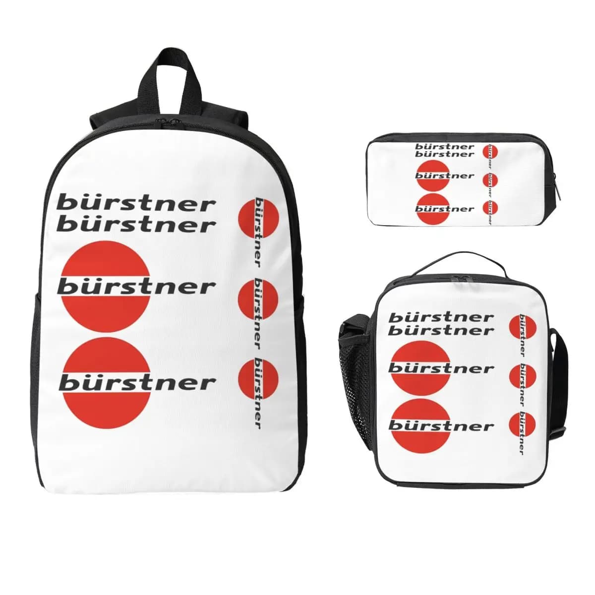 Burstner Logo Backpack Student Boys Girls BookBag School Bag Computer Shoulder Bags 3ps Insulated Lunch Bag Pencil Case