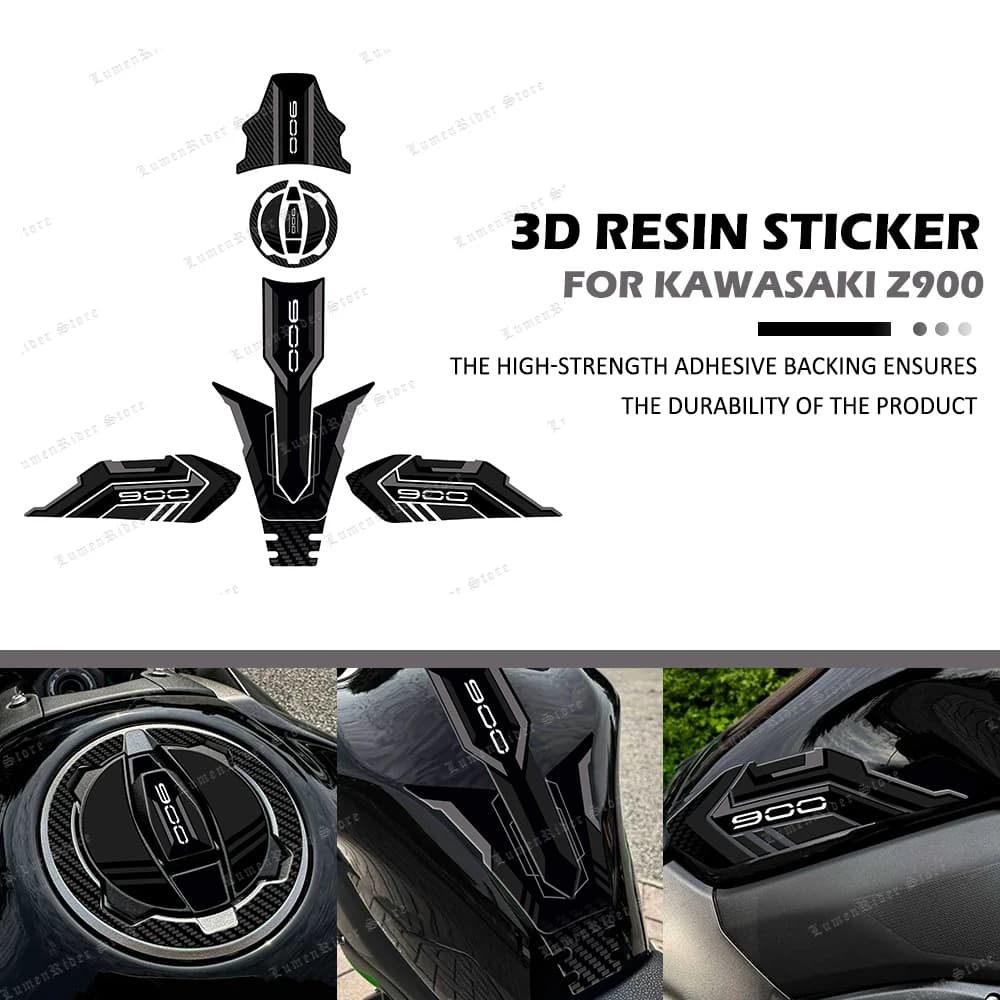 Per Z900 z900 2023 2024 Moto Serbatoio Carburante Adesivo Tappo Gas Olio Della Copertura Della Protezione Decalcomanie Kit 3D Kit di adesivi in resina